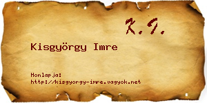 Kisgyörgy Imre névjegykártya