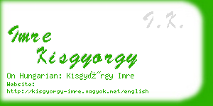 imre kisgyorgy business card