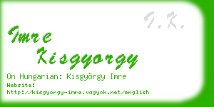 imre kisgyorgy business card